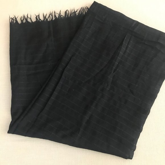 Club Monaco Accessories - Club Monaco - Black Scarf (with metallic stripe) Club Monaco Accessories - Club Monaco - Black Scarf (with metallic stripe)